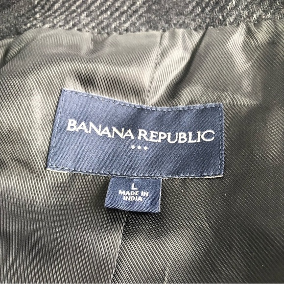 ๐ค Banana Republic | Black & Gray Plaid Wool Jacket | Size Large - Picture 8 of 8